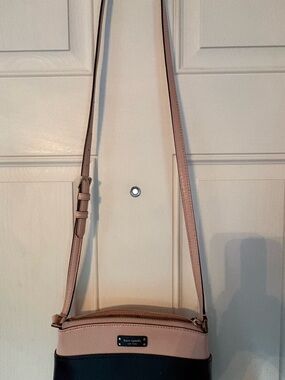 kate spade blush pink and black dome crossbody